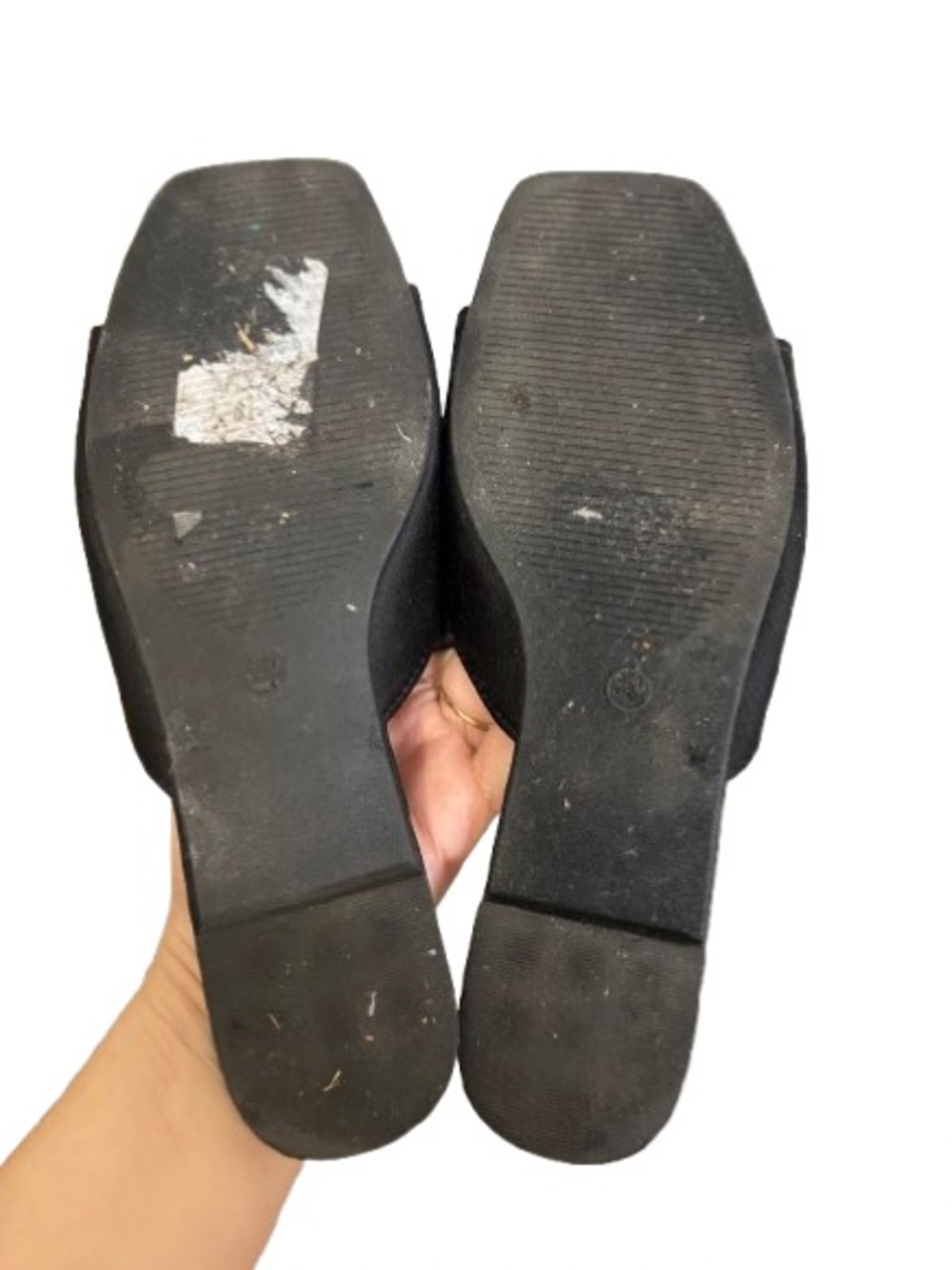 Rouge Helium Black Slide Mules with Crystal Rose Appliqués - EUC - Picture 4 of 4